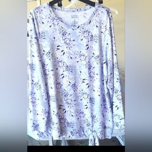 Croft & Barrow Women's Plus Gray and Purple Top